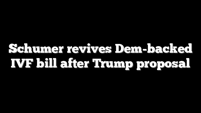 Schumer revives Dem-backed IVF bill after Trump proposal
