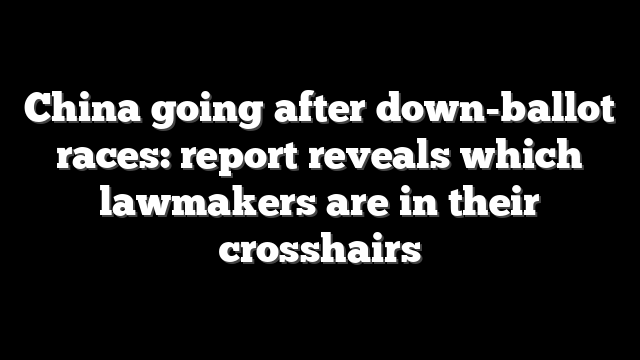 China going after down-ballot races: report reveals which lawmakers are in their crosshairs