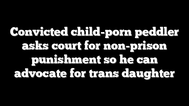 Convicted child-porn peddler asks court for non-prison punishment so he can advocate for trans daughter