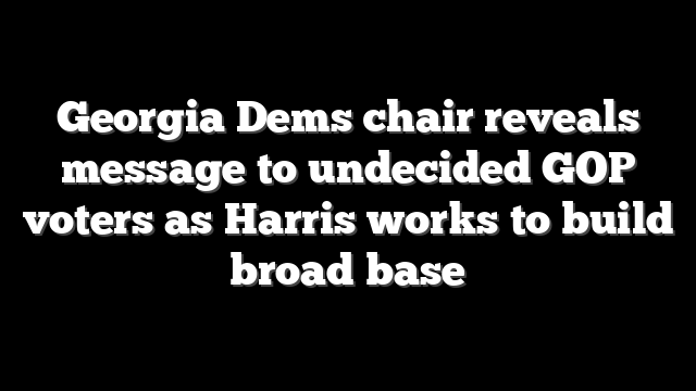 Georgia Dems chair reveals message to undecided GOP voters as Harris works to build broad base