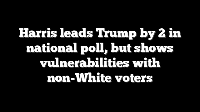Harris leads Trump by 2 in national poll, but shows vulnerabilities with non-White voters