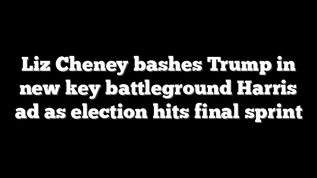 Liz Cheney bashes Trump in new key battleground Harris ad as election hits final sprint
