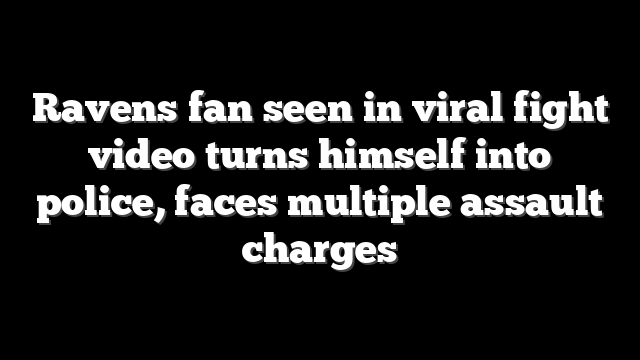 Ravens fan seen in viral fight video turns himself into police, faces multiple assault charges