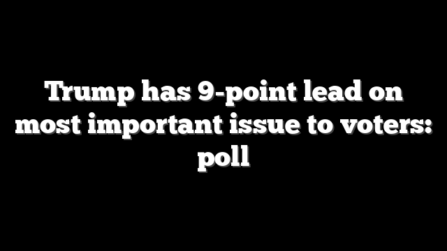 Trump has 9-point lead on most important issue to voters: poll