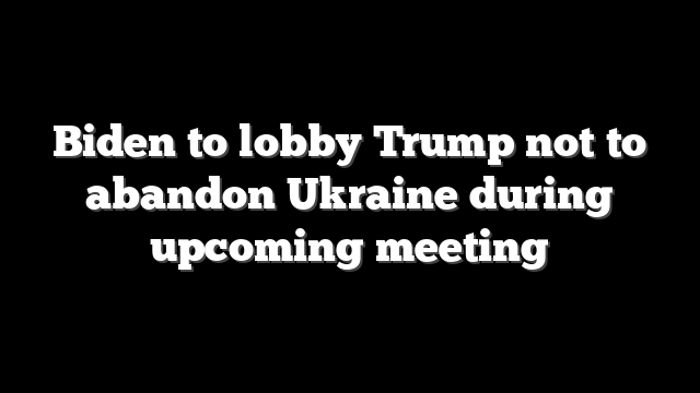 Biden to lobby Trump not to abandon Ukraine during upcoming meeting