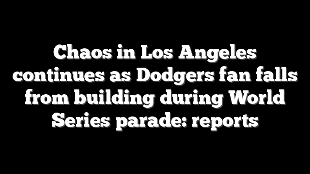 Chaos in Los Angeles continues as Dodgers fan falls from building during World Series parade: reports