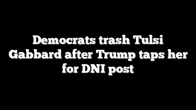 Democrats trash Tulsi Gabbard after Trump taps her for DNI post