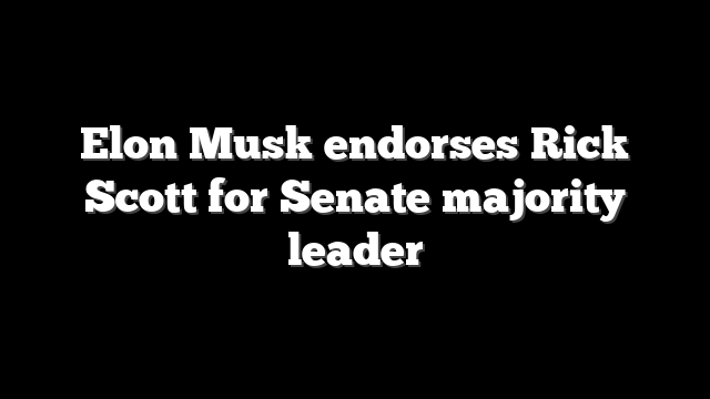 Elon Musk endorses Rick Scott for Senate majority leader
