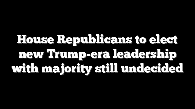 House Republicans to elect new Trump-era leadership with majority still undecided