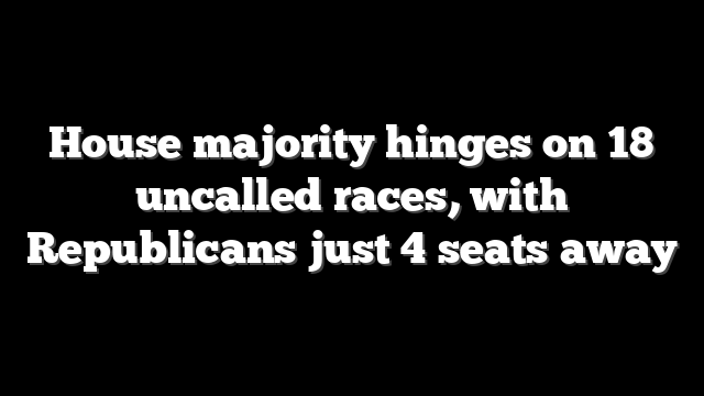 House majority hinges on 18 uncalled races, with Republicans just 4 seats away
