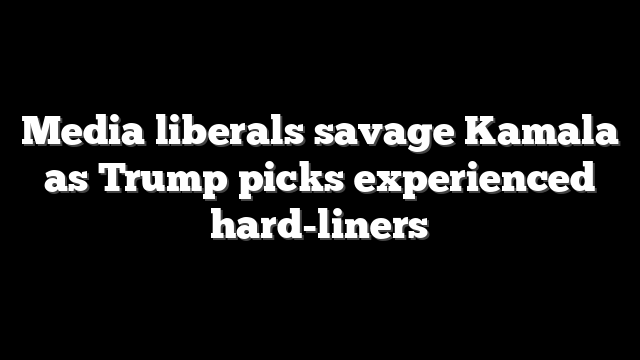 Media liberals savage Kamala as Trump picks experienced hard-liners