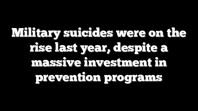 Military suicides were on the rise last year, despite a massive investment in prevention programs
