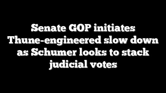 Senate GOP initiates Thune-engineered slow down as Schumer looks to stack judicial votes