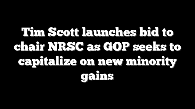 Tim Scott launches bid to chair NRSC as GOP seeks to capitalize on new minority gains