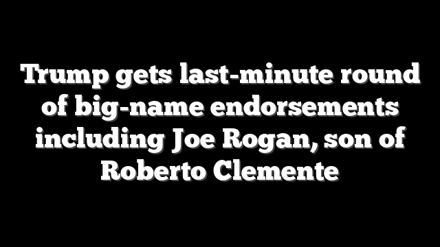 Trump gets last-minute round of big-name endorsements including Joe Rogan, son of Roberto Clemente