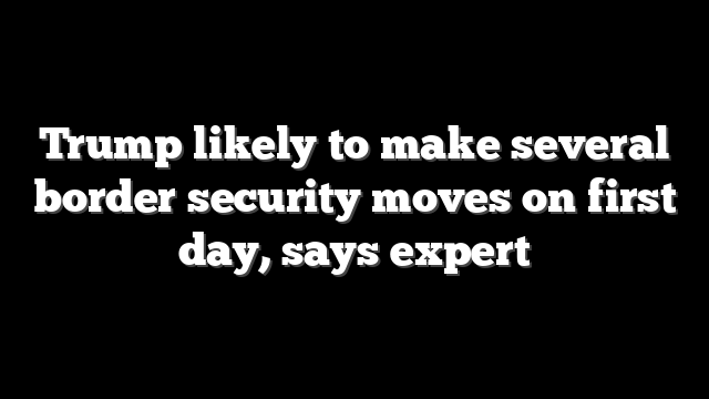 Trump likely to make several border security moves on first day, says expert