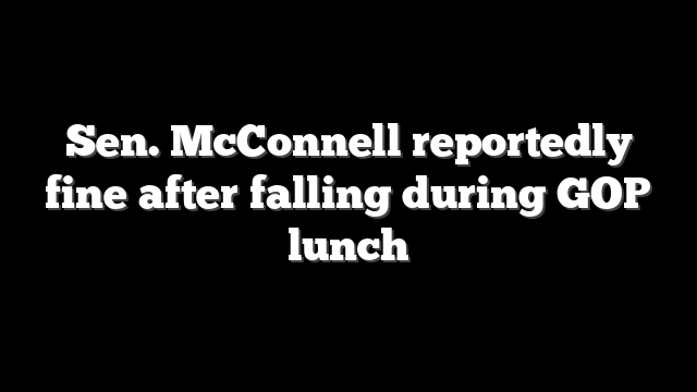 Sen. McConnell reportedly fine after falling during GOP lunch