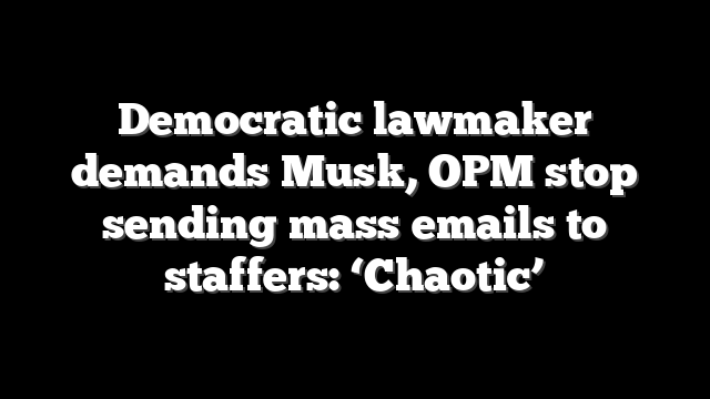 Democratic lawmaker demands Musk, OPM stop sending mass emails to staffers: ‘Chaotic’