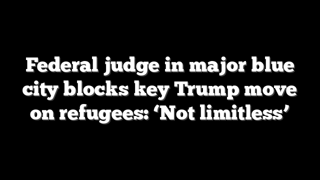 Federal judge in major blue city blocks key Trump move on refugees: ‘Not limitless’