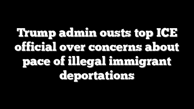 Trump admin ousts top ICE official over concerns about pace of illegal immigrant deportations