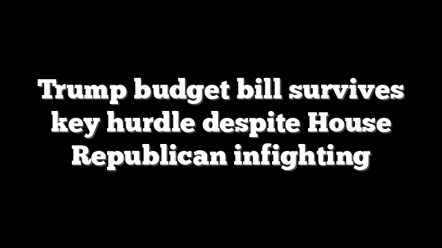 Trump budget bill survives key hurdle despite House Republican infighting