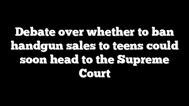 Debate over whether to ban handgun sales to teens could soon head to the Supreme Court