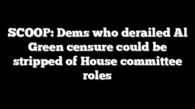 SCOOP: Dems who derailed Al Green censure could be stripped of House committee roles