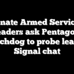 Senate Armed Services leaders ask Pentagon watchdog to probe leaked Signal chat