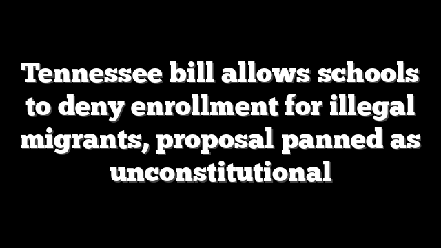 Tennessee bill allows schools to deny enrollment for illegal migrants, proposal panned as unconstitutional