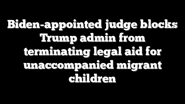 Biden-appointed judge blocks Trump admin from terminating legal aid for unaccompanied migrant children