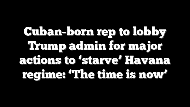 Cuban-born rep to lobby Trump admin for major actions to ‘starve’ Havana regime: ‘The time is now’