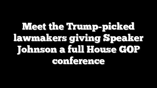 Meet the Trump-picked lawmakers giving Speaker Johnson a full House GOP conference