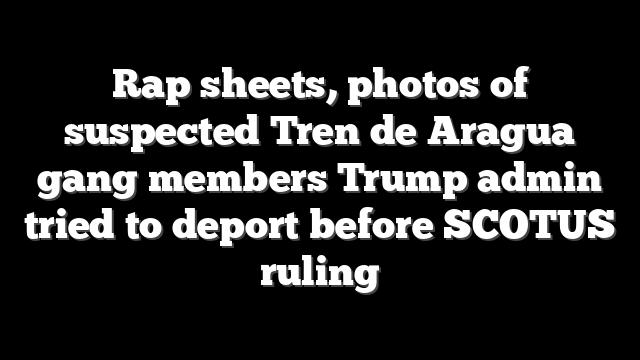Rap sheets, photos of suspected Tren de Aragua gang members Trump admin tried to deport before SCOTUS ruling