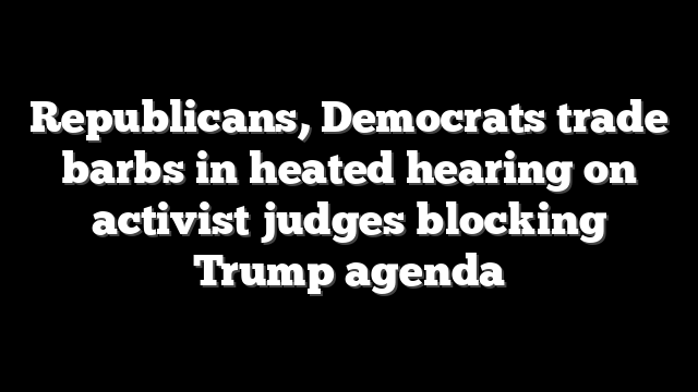 Republicans, Democrats trade barbs in heated hearing on activist judges blocking Trump agenda