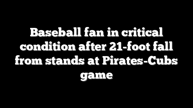 Baseball fan in critical condition after 21-foot fall from stands at Pirates-Cubs game