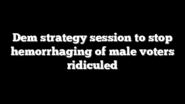 Dem strategy session to stop hemorrhaging of male voters ridiculed