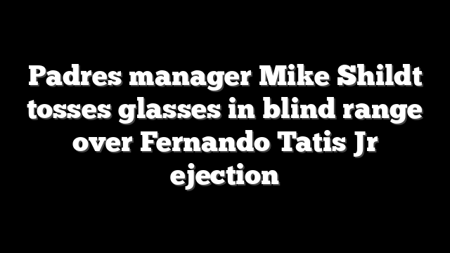 Padres manager Mike Shildt tosses glasses in blind range over Fernando Tatis Jr ejection