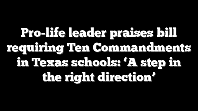 Pro-life leader praises bill requiring Ten Commandments in Texas schools: ‘A step in the right direction’