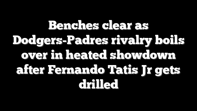 Benches clear as Dodgers-Padres rivalry boils over in heated showdown after Fernando Tatis Jr gets drilled