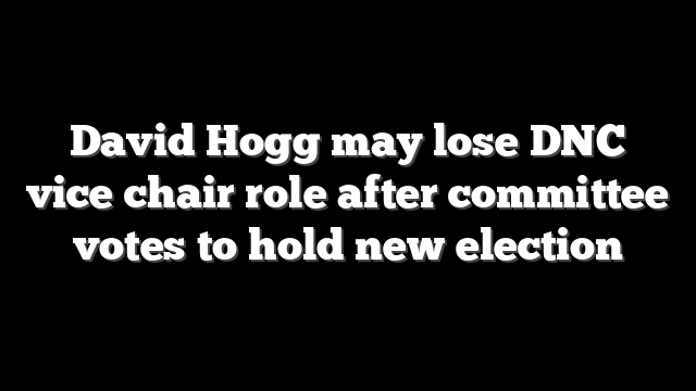 David Hogg may lose DNC vice chair role after committee votes to hold new election
