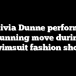 Olivia Dunne performs stunning move during swimsuit fashion show