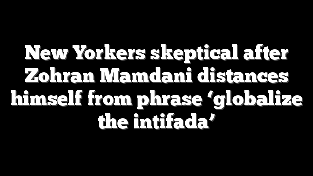 New Yorkers skeptical after Zohran Mamdani distances himself from phrase ‘globalize the intifada’