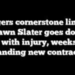 Chargers cornerstone lineman Rashawn Slater goes down at camp with injury, weeks after landing new contract