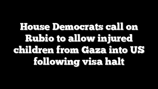 House Democrats call on Rubio to allow injured children from Gaza into US following visa halt