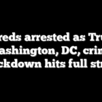 Hundreds arrested as Trump’s Washington, DC, crime crackdown hits full stride