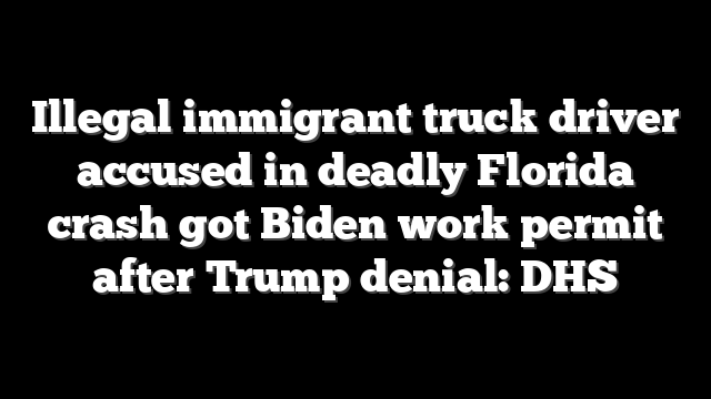 Illegal immigrant truck driver accused in deadly Florida crash got Biden work permit after Trump denial: DHS