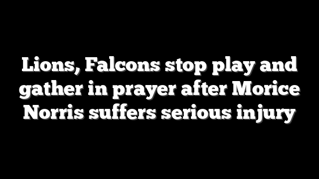 Lions, Falcons stop play and gather in prayer after Morice Norris suffers serious injury