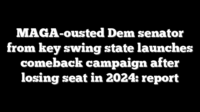 MAGA-ousted Dem senator from key swing state launches comeback campaign after losing seat in 2024: report