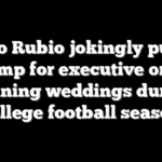 Marco Rubio jokingly pushes Trump for executive order banning weddings during college football season