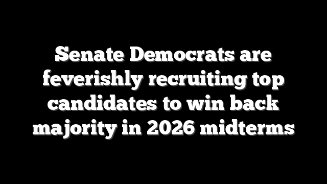 Senate Democrats are feverishly recruiting top candidates to win back majority in 2026 midterms